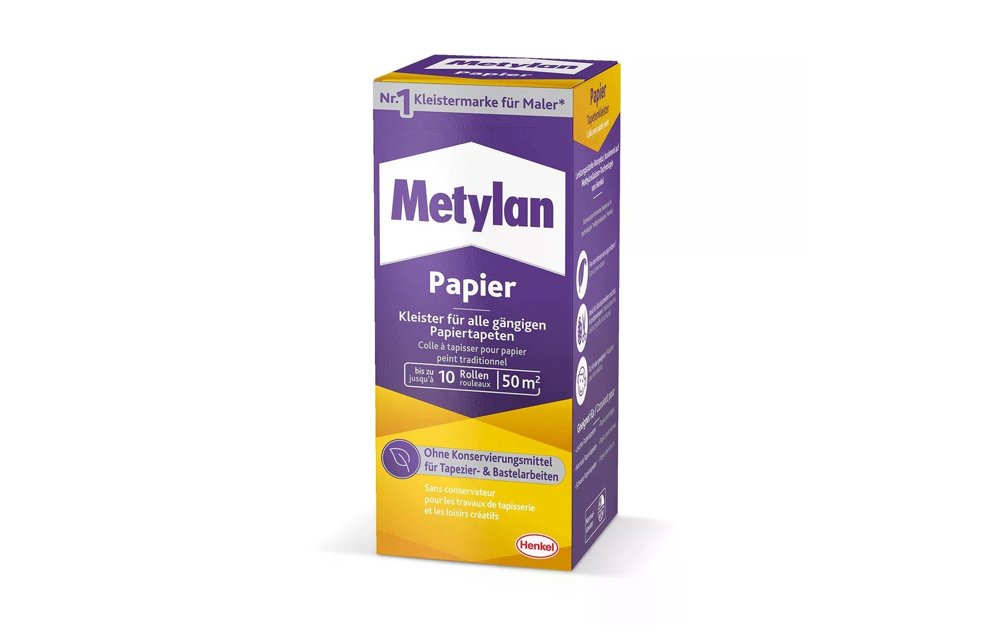 Metylan Papier Tapetenkleister – weiss – 125 g – für Tapeten