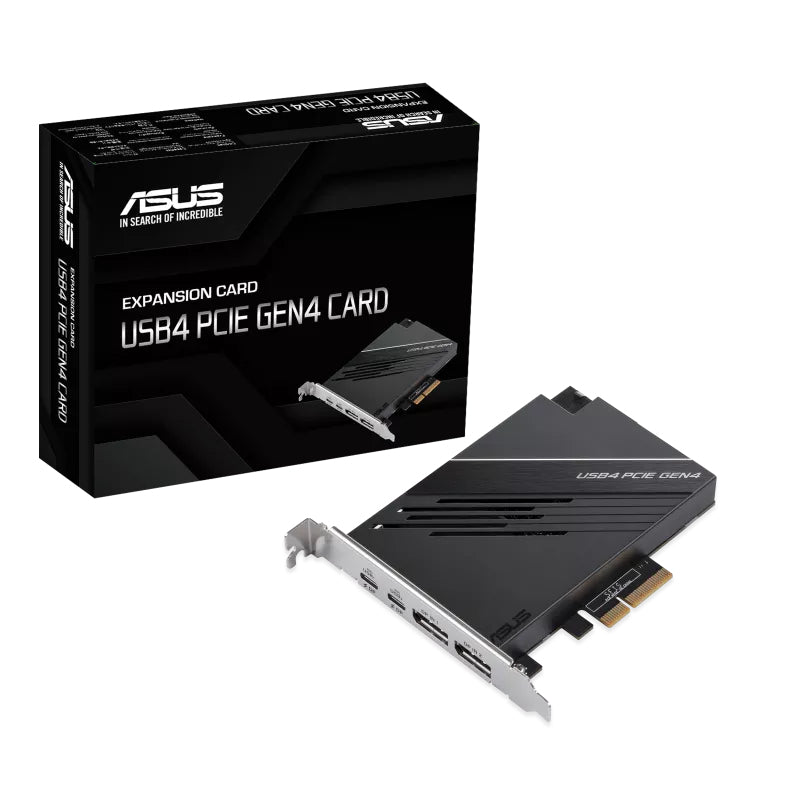 ASUS USB4 PCIe Gen4 Karte – PCIe 4.0, USB-C + DisplayPort-Ausgang – für Windows 10 x64/11 – Mehrfarbig