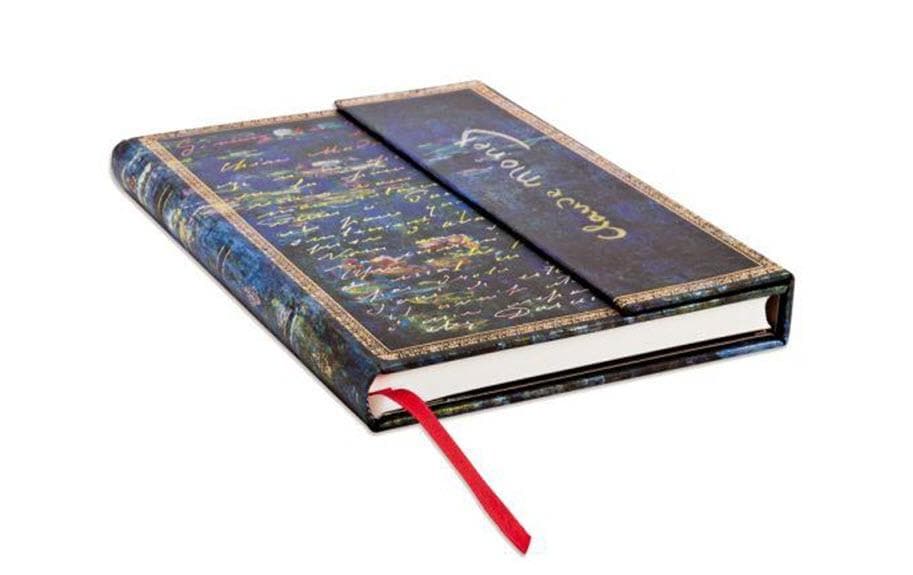 Paperblanks Notizbuch – 130 × 180 mm – liniert – 144 Blatt – Hardcover, Leseband, Innentasche, blau