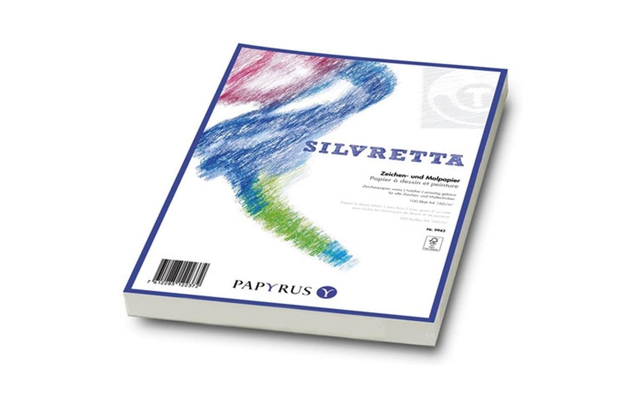 Papyrus Silvretta Zeichenpapier – A3, 140 g/m², weiss, blanko, 100 Blatt, für Mixed Media – FSC