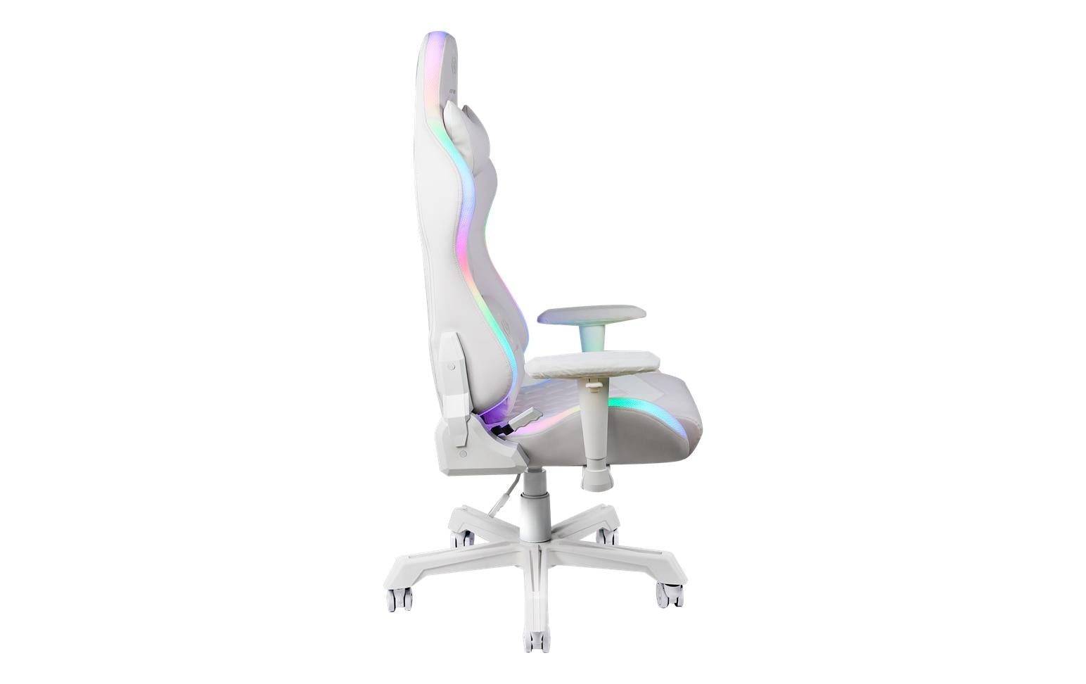 Deltaco Gaming DELTACO GAM-080-W Gaming-Stuhl – Kunstleder – Weiss, RGB-LED-Beleuchtung, bis 120 kg