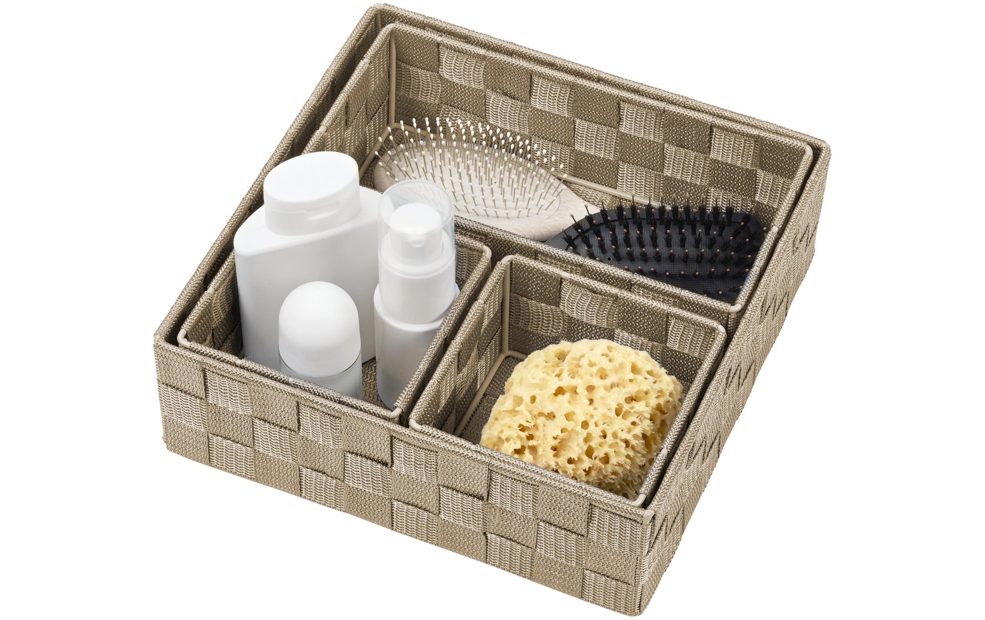 Diaqua Irina Aufbewahrungskorb – Polypropylen (PP) – Beige – Mosaikmuster – 260 × 80 × 260 mm – 4-teiliges Set