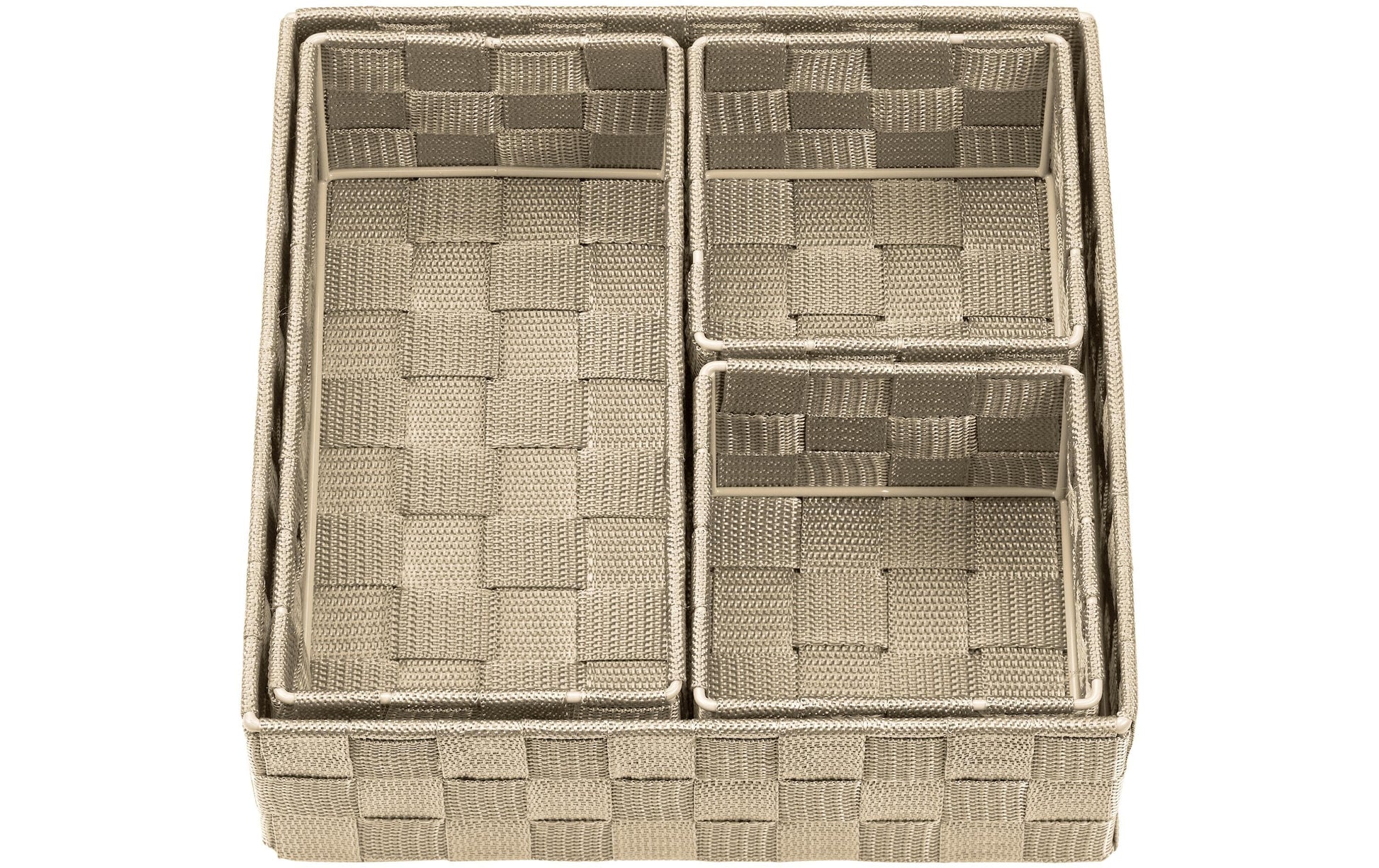 Diaqua Irina Aufbewahrungskorb – Polypropylen (PP) – Beige – Mosaikmuster – 260 × 80 × 260 mm – 4-teiliges Set