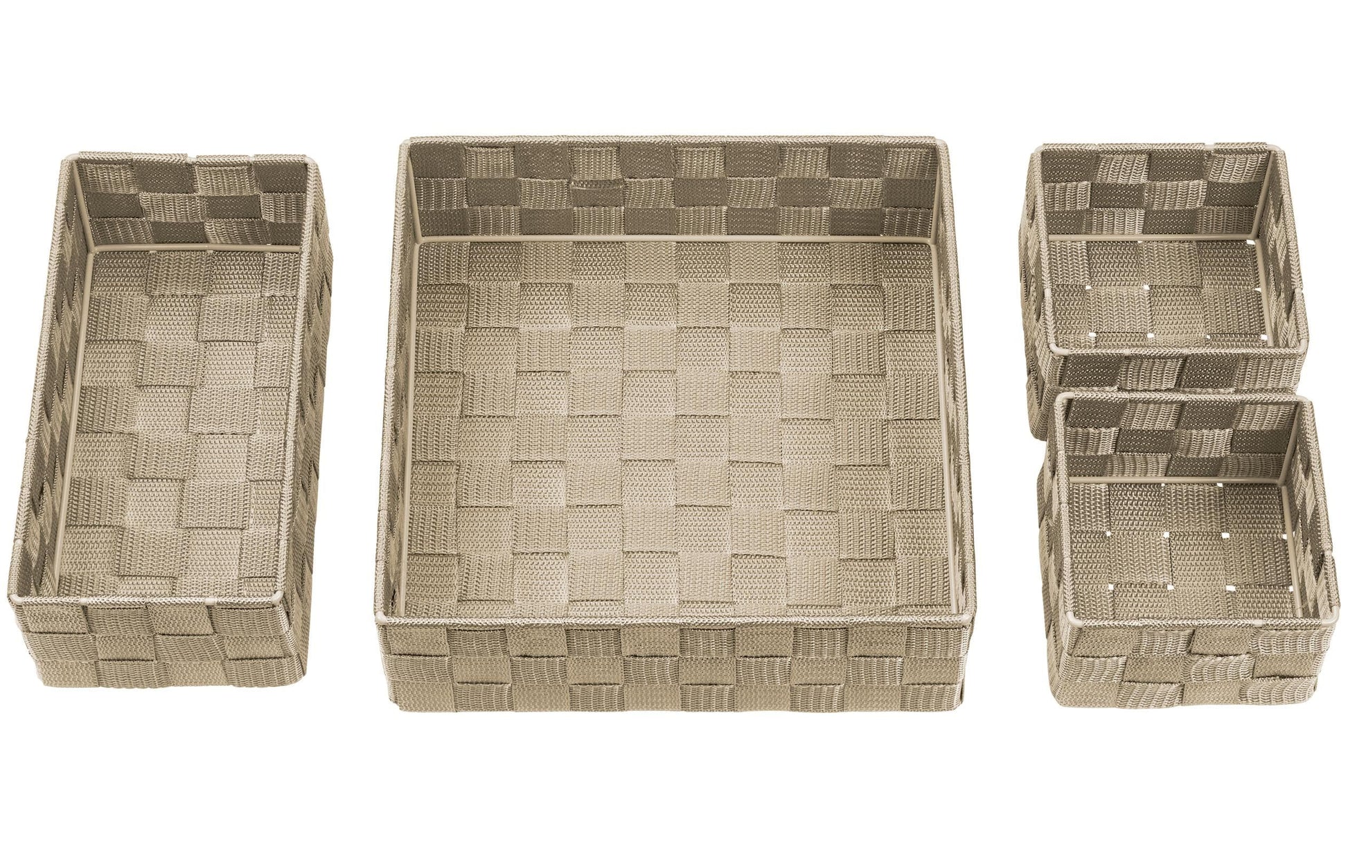Diaqua Irina Aufbewahrungskorb – Polypropylen (PP) – Beige – Mosaikmuster – 260 × 80 × 260 mm – 4-teiliges Set