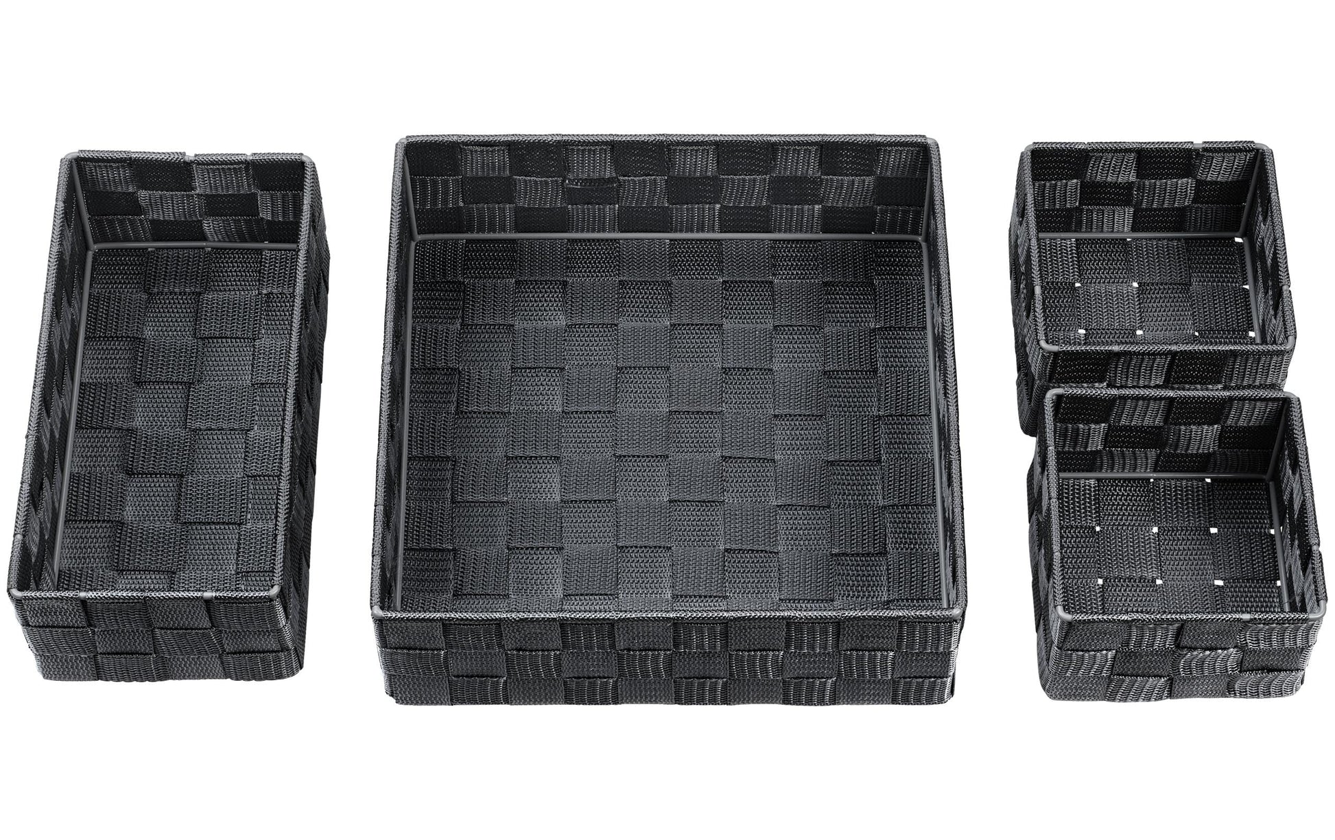 Diaqua Irina Aufbewahrungskorb – Polypropylen – Schwarz – 260 × 80 × 260 mm – 4-teiliges Set
