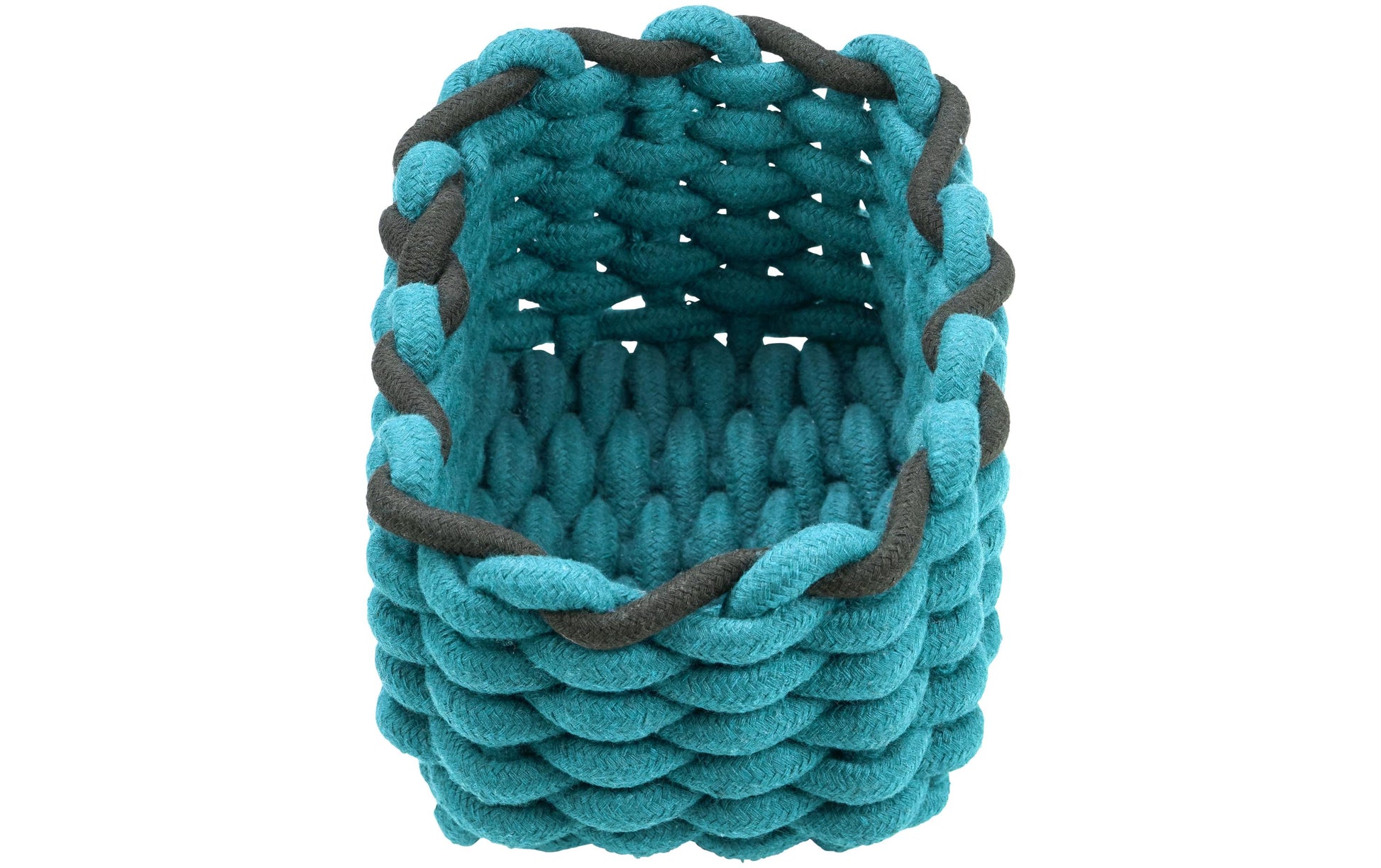 Diaqua Aufbewahrungskorb – Baumwolle – Petrol/Schwarz – 200 × 100 × 140 mm