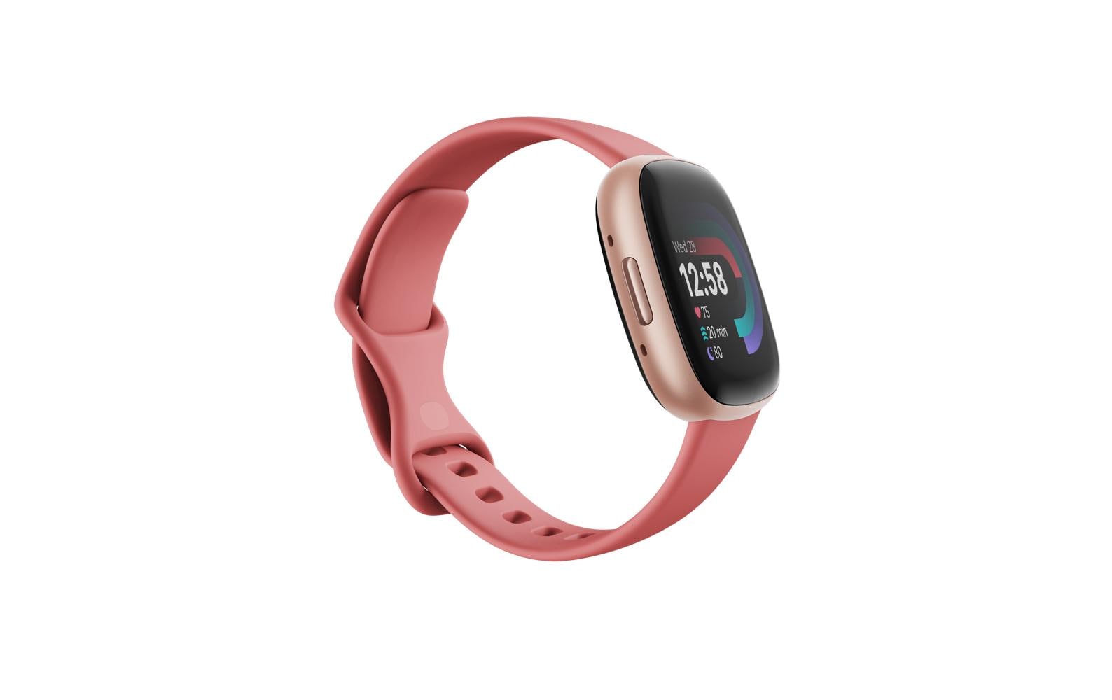 Fitbit Versa 4 – Smartwatch – 40,5 mm, GPS, Corning Gorilla Glass 3, 50 m, Sandrosa/Kupferrosé, Sportarmband