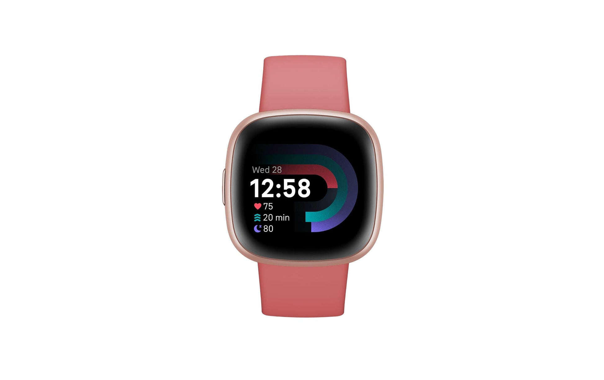 Fitbit Versa 4 – Smartwatch – 40,5 mm, GPS, Corning Gorilla Glass 3, 50 m, Sandrosa/Kupferrosé, Sportarmband