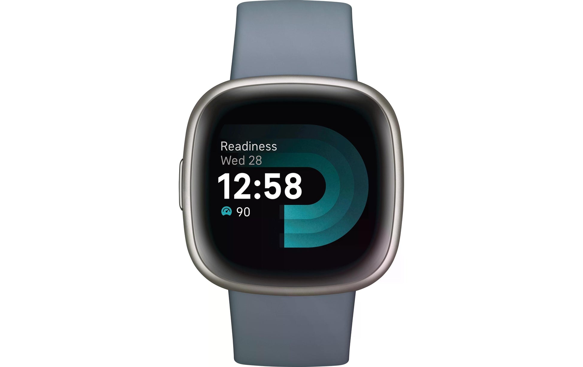 Fitbit Versa 4 – Smartwatch – 40,5 mm, GPS, Gorilla Glass 3, 50 m, Wasserfallblau / Platin