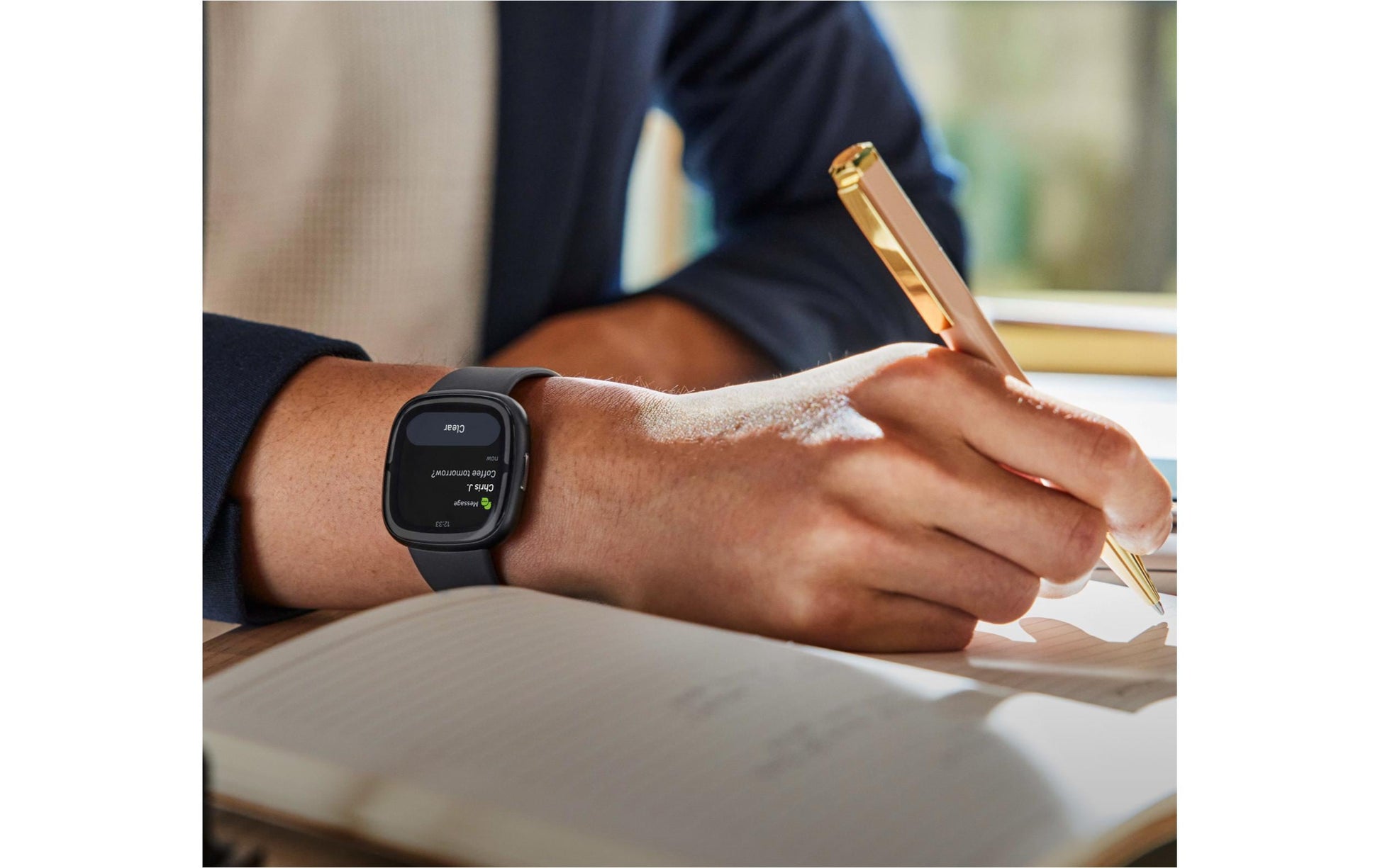 Fitbit Sense 2 – Smartwatch – 40,5 mm, GPS, Bluetooth, NFC, Corning Gorilla Glass 3, 50 m, Schwarz