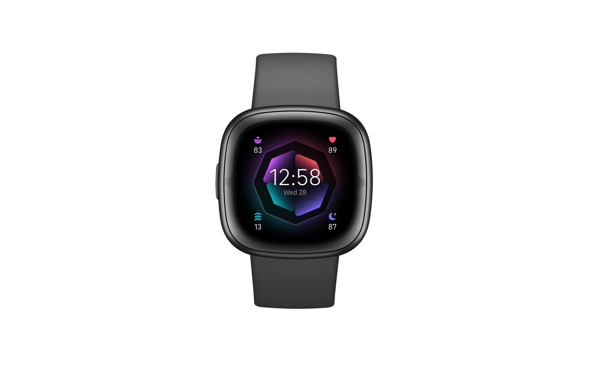 Fitbit Sense 2 – Smartwatch – 40,5 mm, GPS, Bluetooth, NFC, Corning Gorilla Glass 3, 50 m, Schwarz