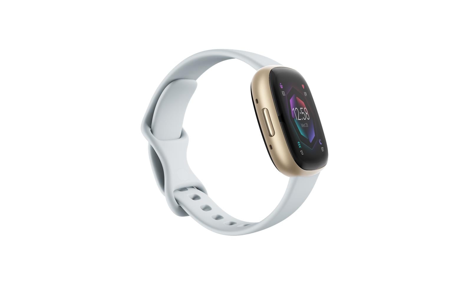 Fitbit Sense 2 – Smartwatch – 40,5 mm, GPS, Bluetooth, NFC, Corning Gorilla Glass 3, 50 m, Nebelblau/Soft Gold