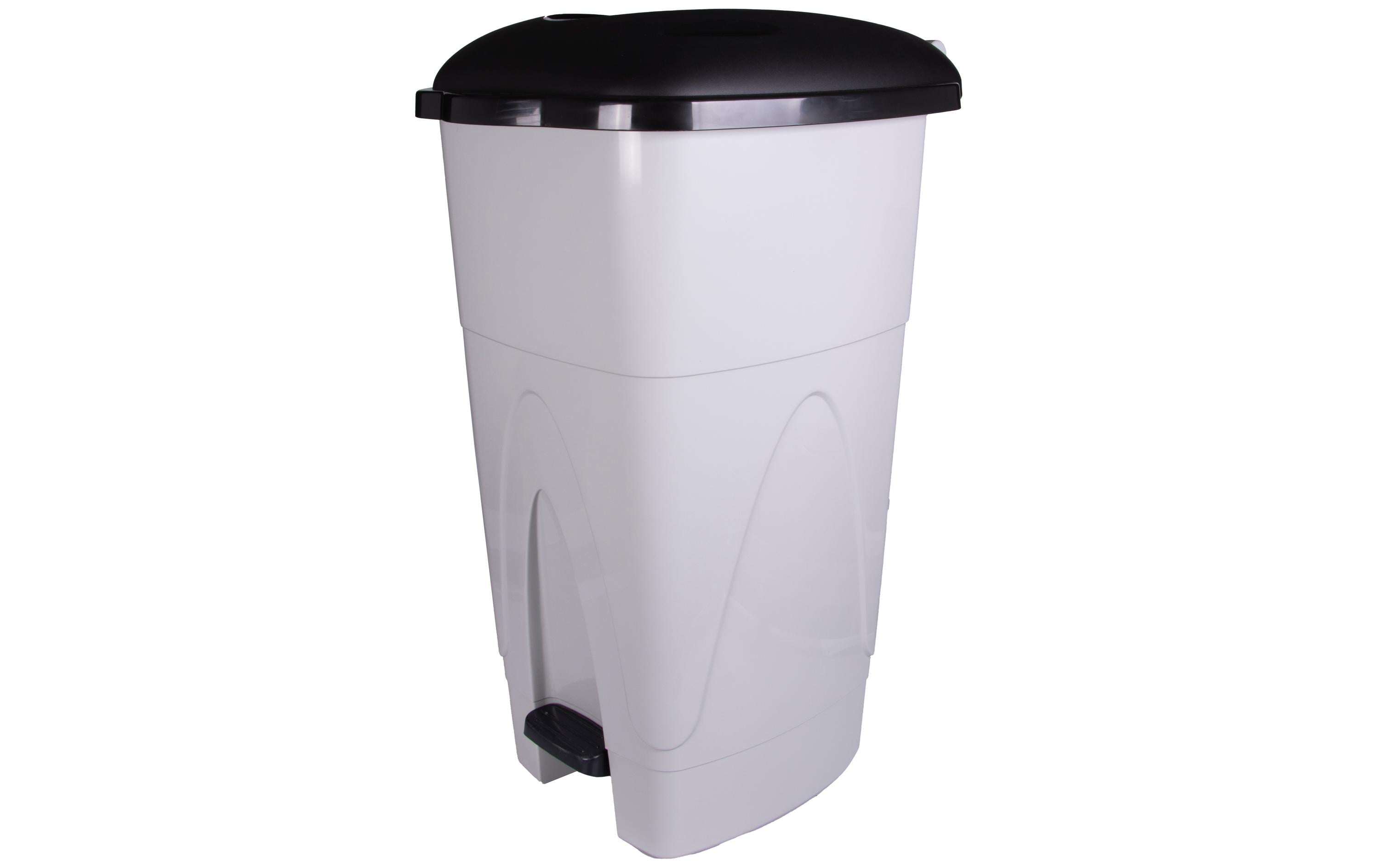 EDI CLEAN Treteimer – 110 l – Kunststoff (PP), rechteckig – schwarz – mit Rollen