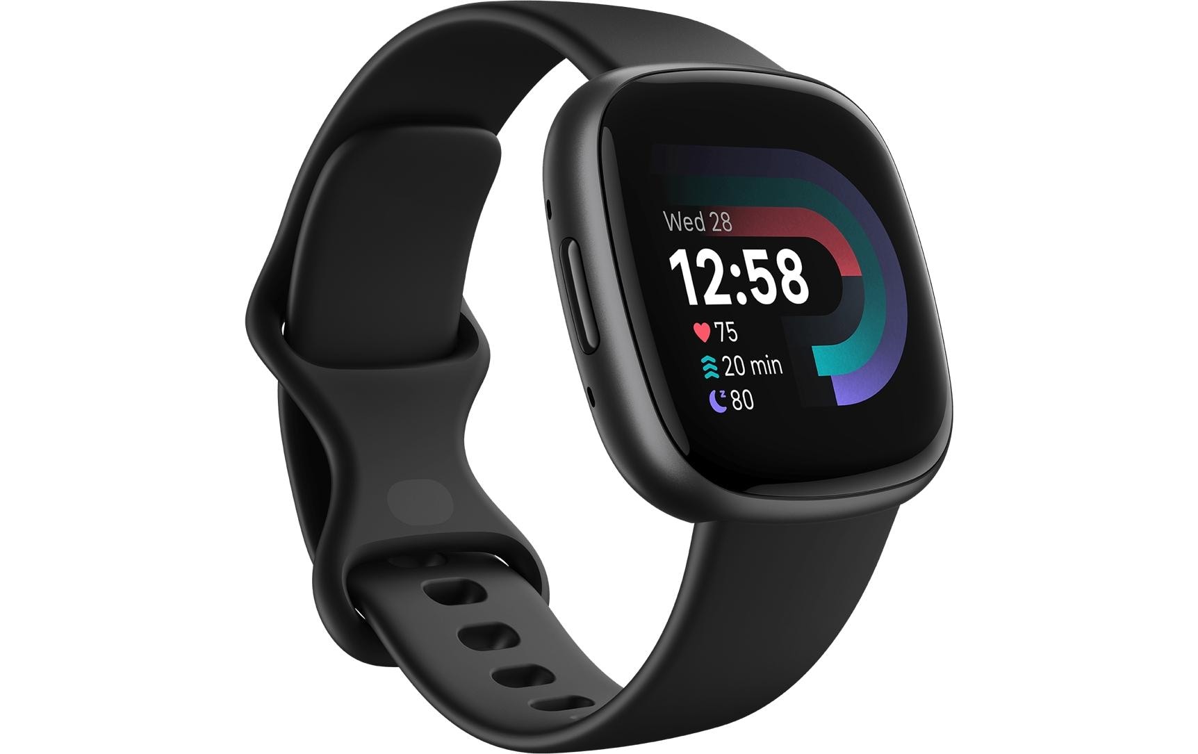 Fitbit Versa 4 – GPS-Smartwatch – 40,5 mm, GPS, Bluetooth, 50 m, Schwarz, Sportarmband