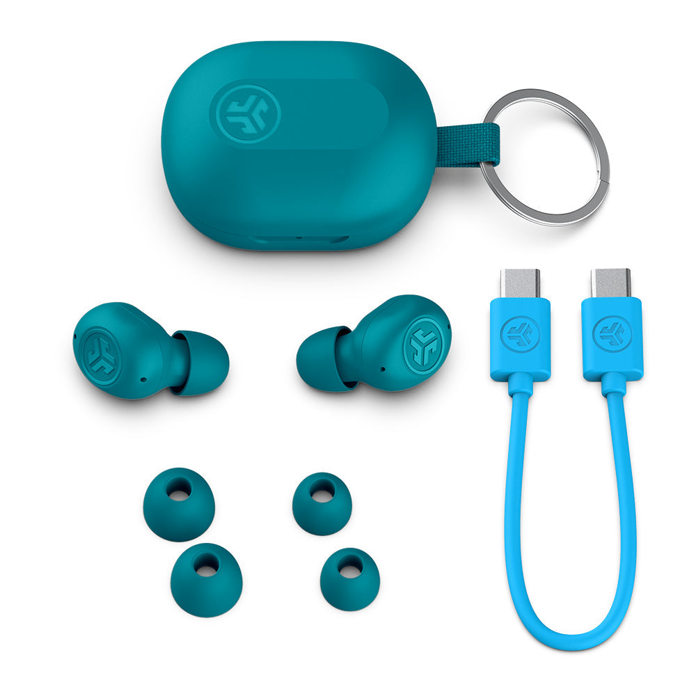JLab JBuds Mini TWS In-Ear – Stereo, ANC, mit Ladecase, Aqua, BT 5.3