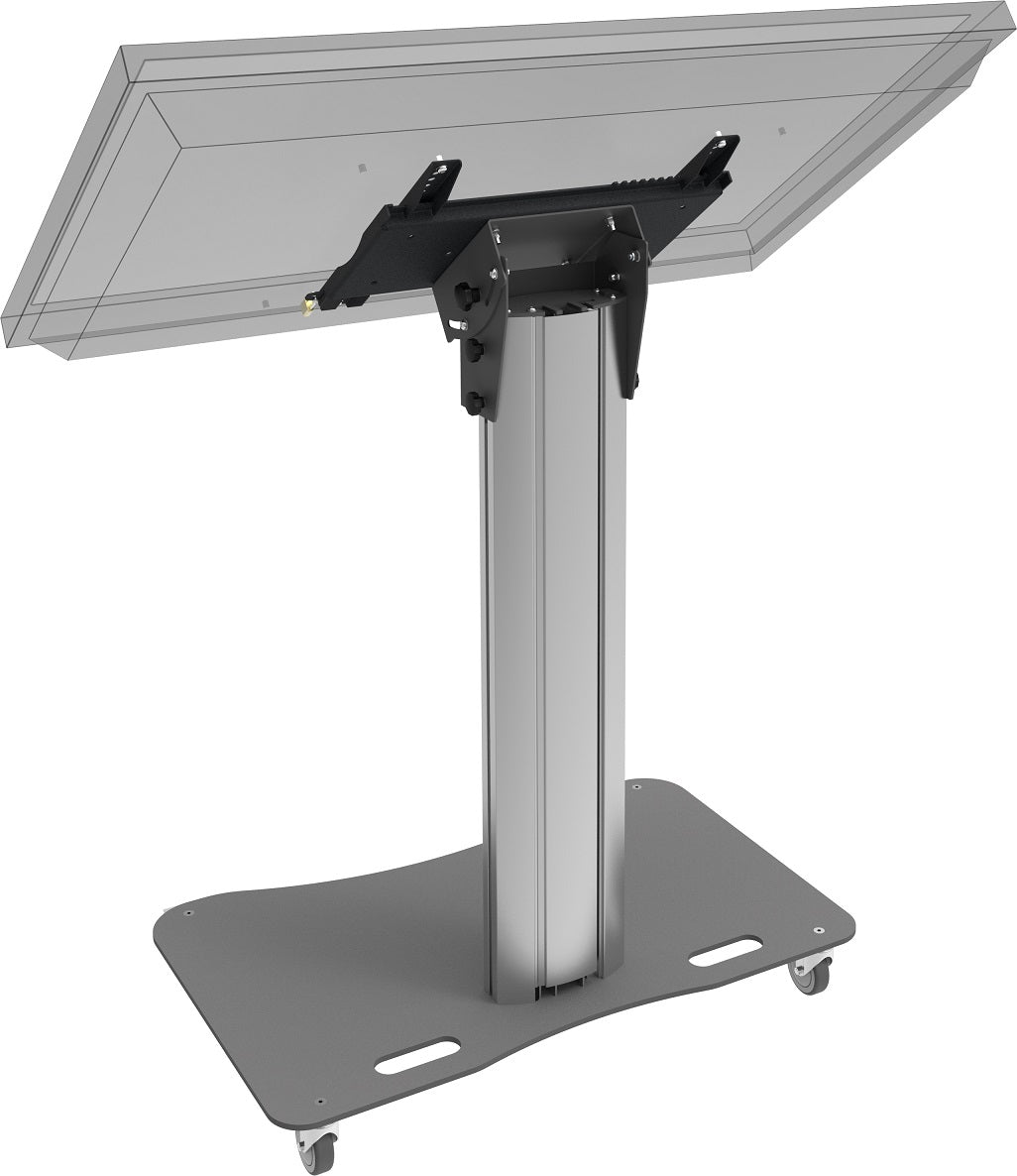 SmartMetals TV-Wagen – bis 50" – bis 65 kg, mit Rollen – Aluminium/Grau