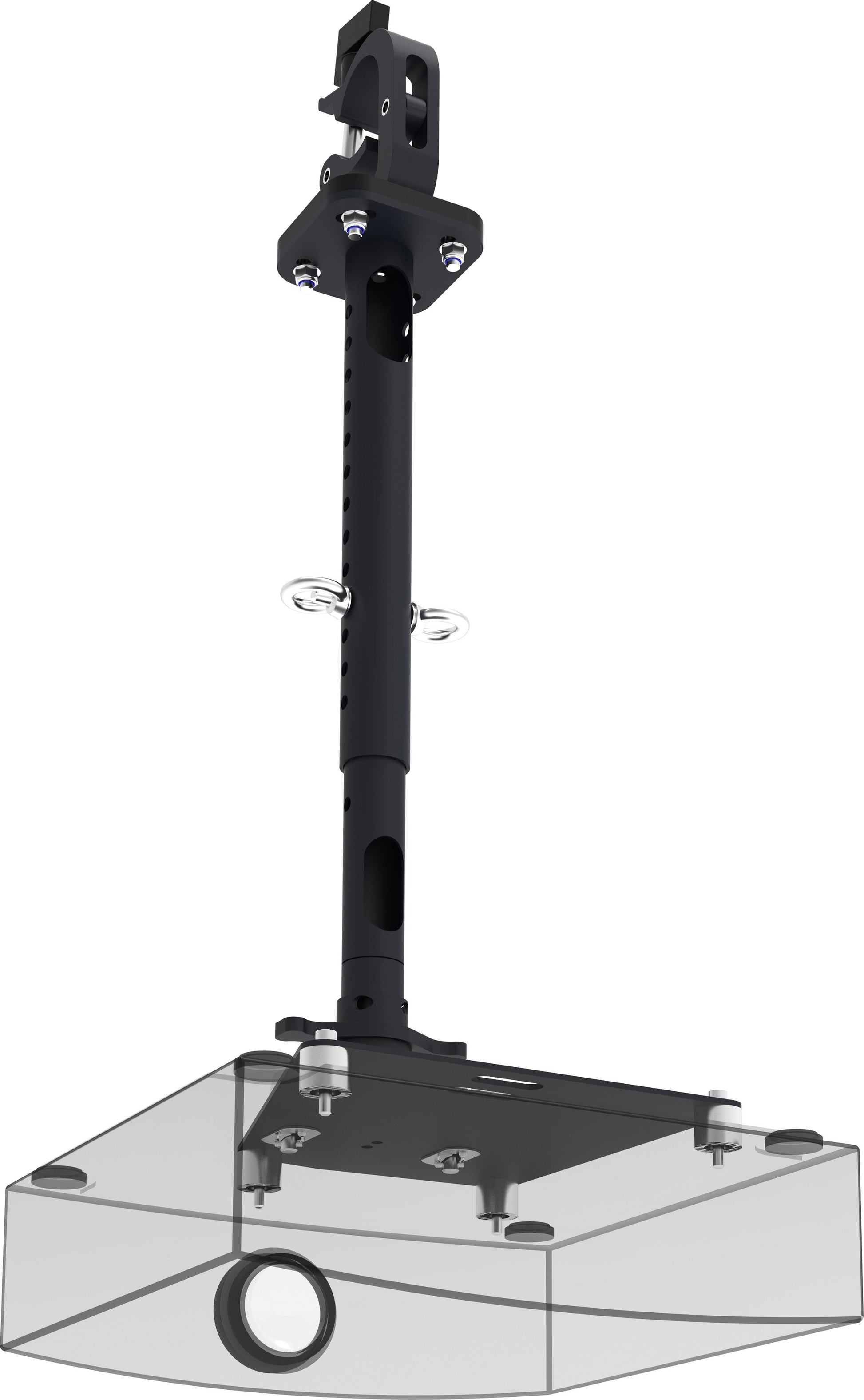 SmartMetals 002.1660 – Beamer Deckenhalterung, H 450–700 cm, 30 kg, 360°, neigbar −20–20°, schwarz