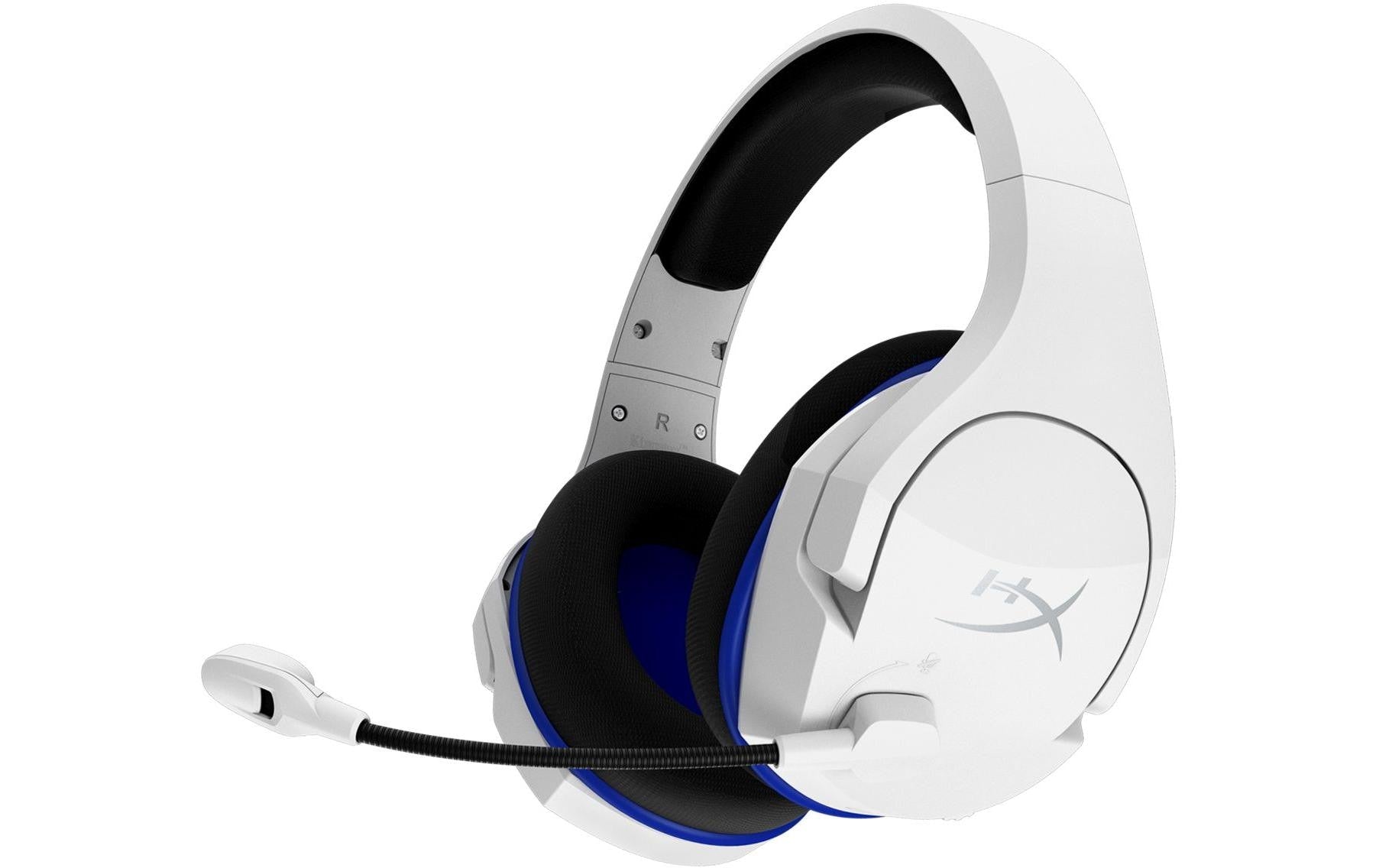 HyperX Stinger Core – Gaming-Headset – USB-A, Mikrofon mit Stummschaltung – Weiss/Blau – für PS5/PS4/PC