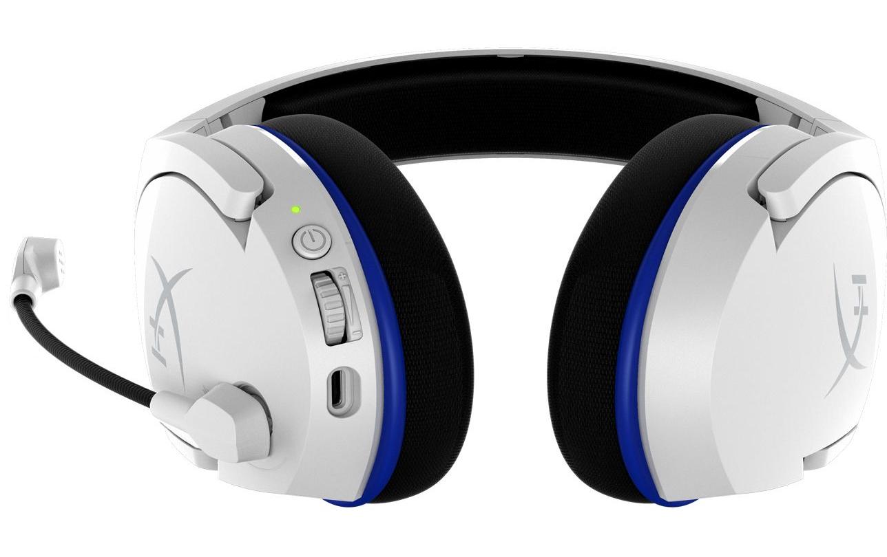 HyperX Stinger Core – Gaming-Headset – USB-A, Mikrofon mit Stummschaltung – Weiss/Blau – für PS5/PS4/PC