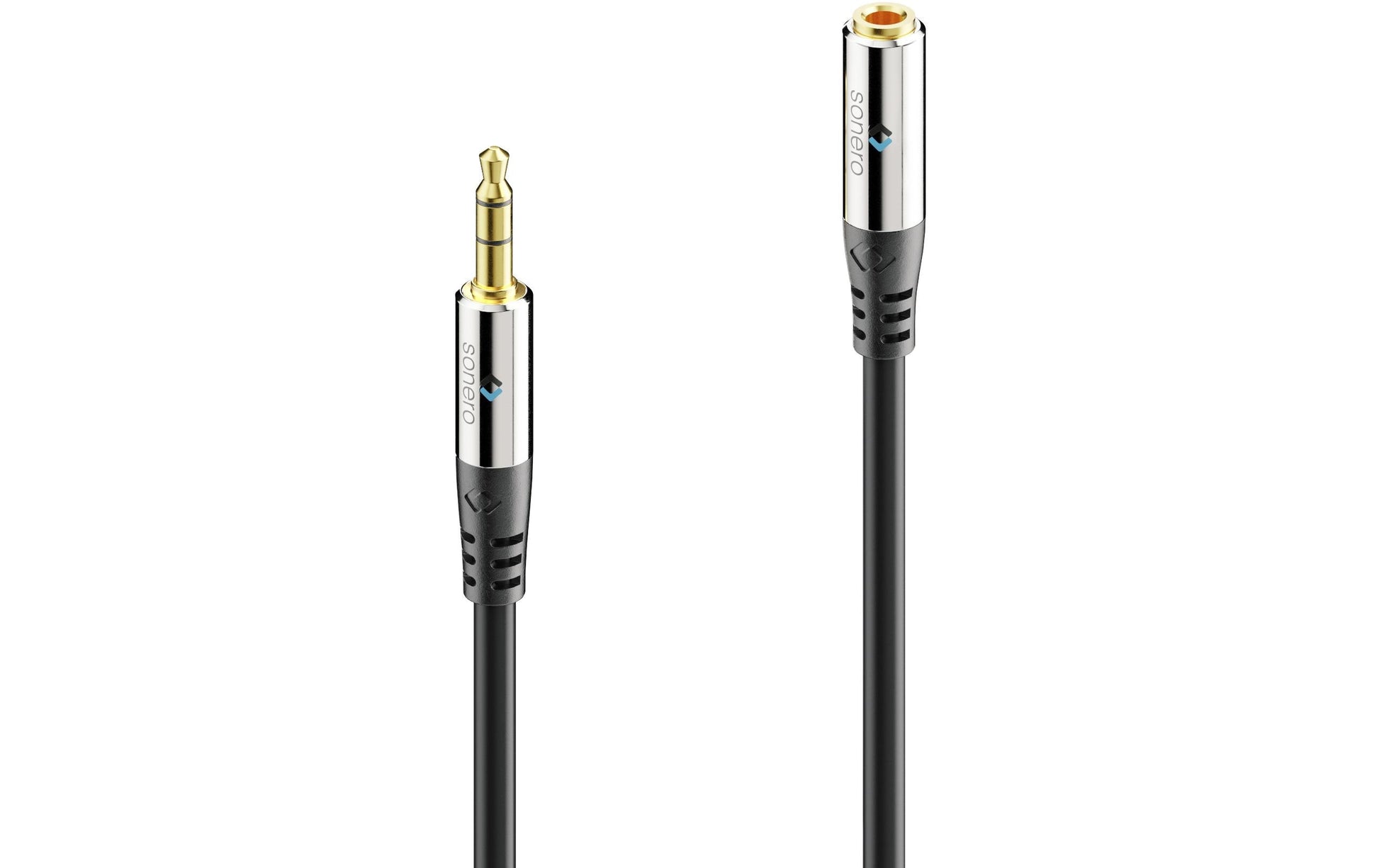 Sonero Audio-Verlängerungskabel 3,5 mm Klinkenstecker auf 3,5 mm Klinkenbuchse – 15 m, vergoldete Kontakte