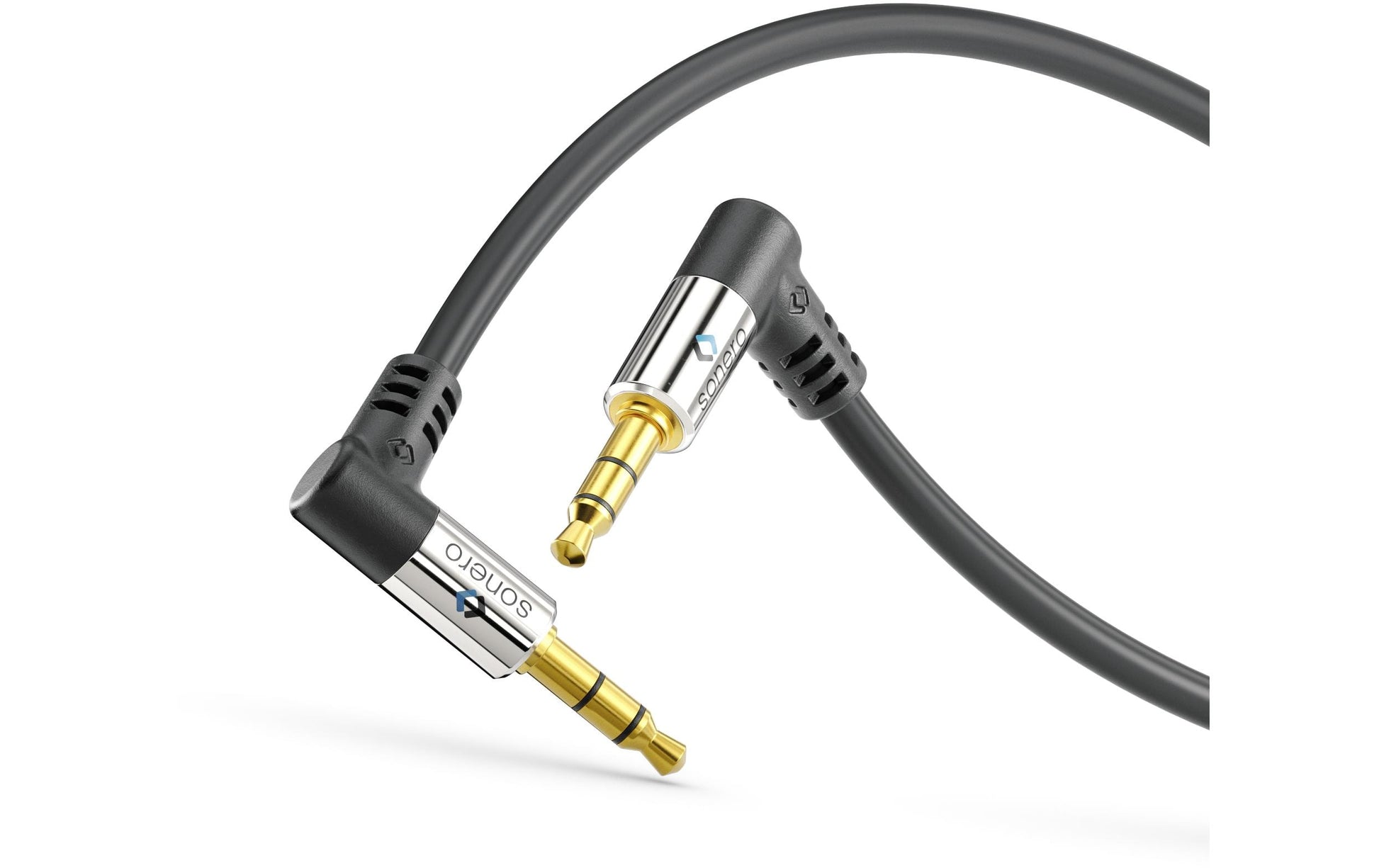 Sonero 3,5 mm Klinkenkabel – 90° Stecker–90° Stecker – 0,5 m, vergoldete Stecker