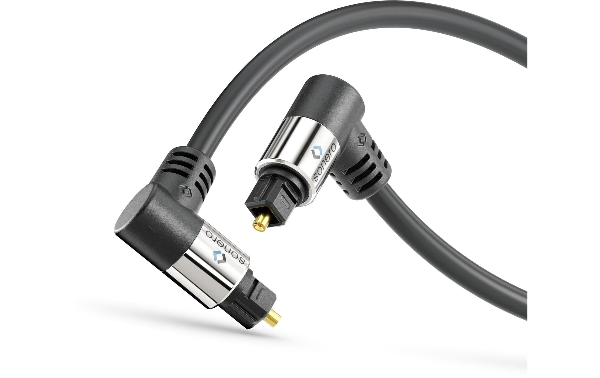 Sonero Toslink-Kabel (optisch) – 90° Stecker–90° Stecker – 5 m, vergoldete Stecker