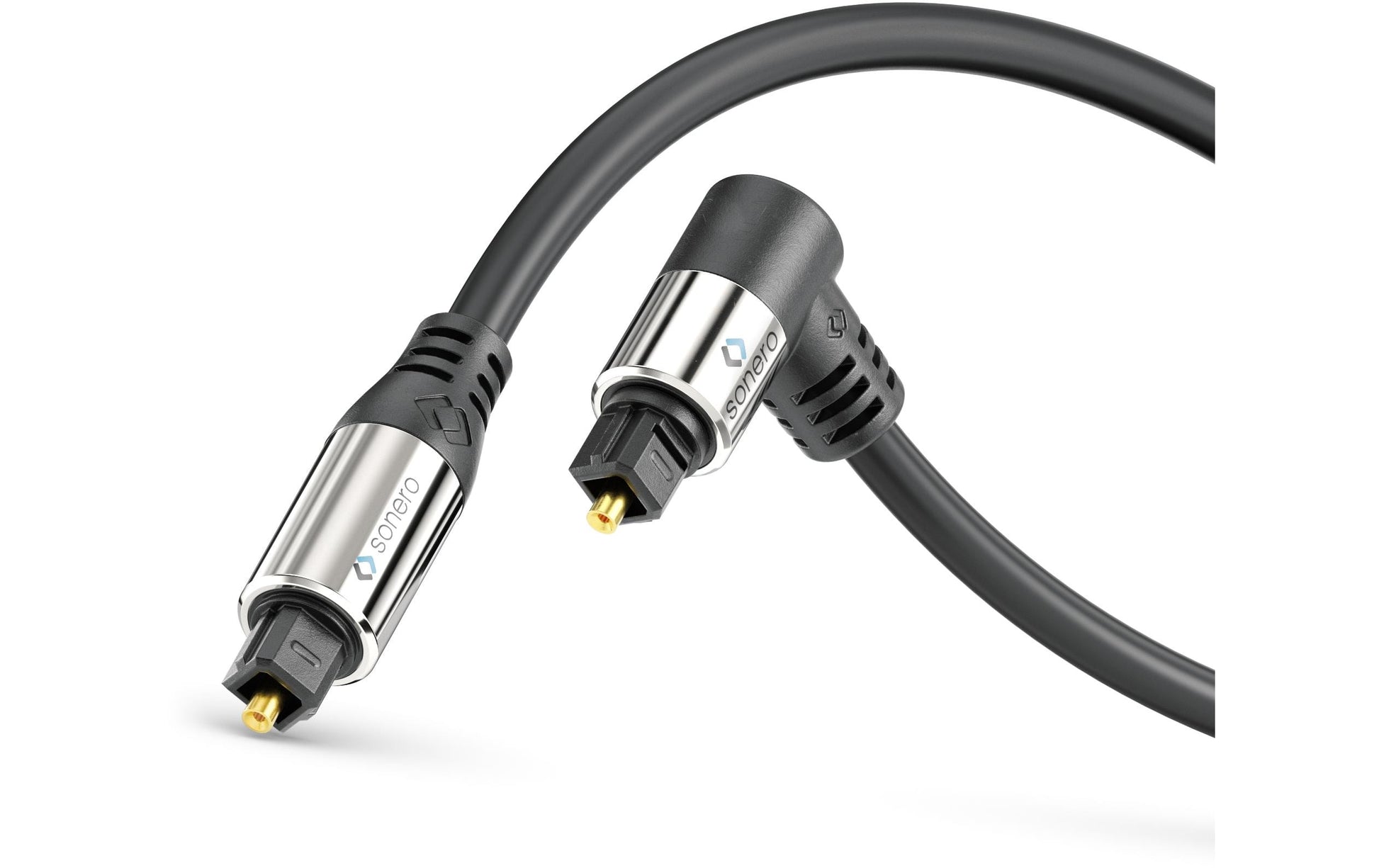 Sonero Toslink-Kabel (optisch) – Toslink Stecker–90° Stecker – 2 m, vergoldete Stecker