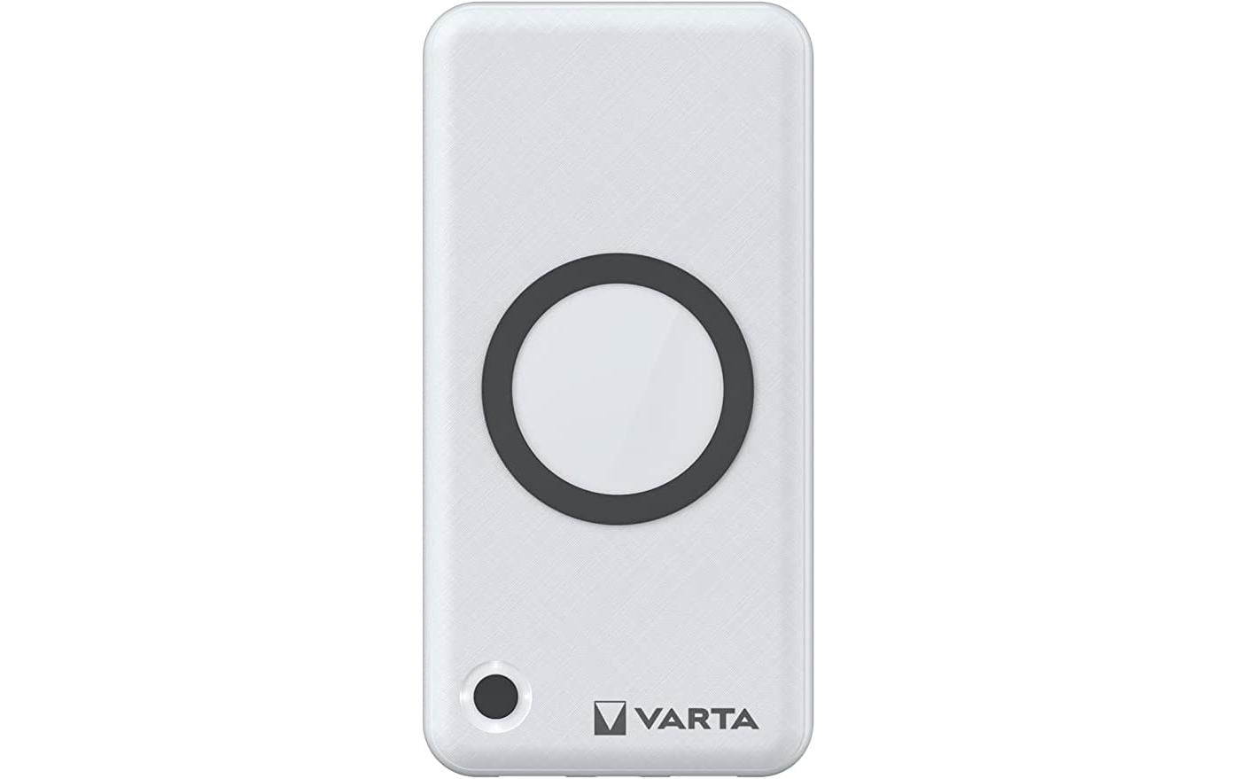Varta Wireless Powerbank 15'000 mAh – 20 W PD, Wireless 10 W, 1× USB-C, 2× USB-A, weiss