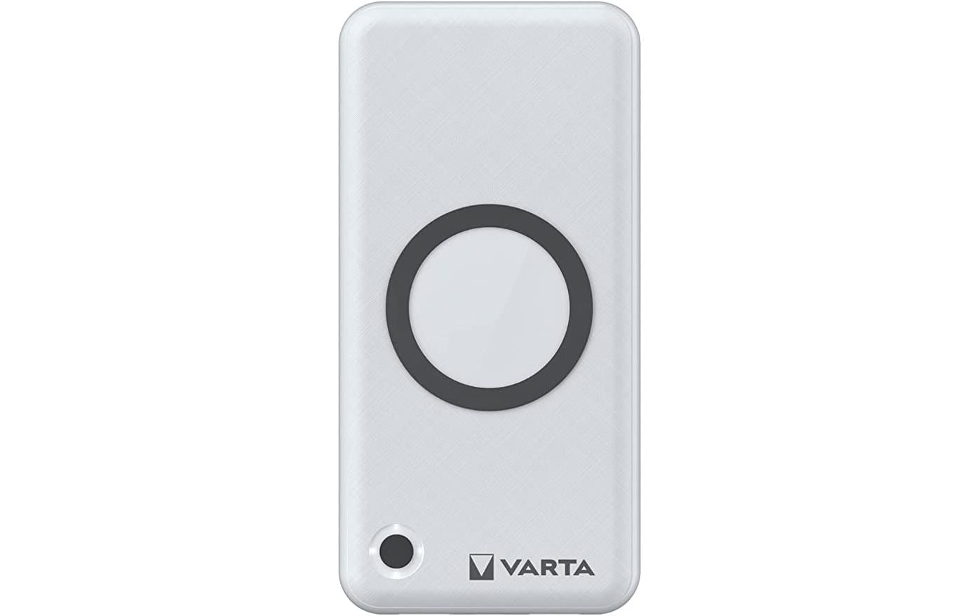 Varta Wireless Powerbank 20'000 mAh – 20 W PD, Wireless 10 W, 1× USB-C, 2× USB-A, Weiss