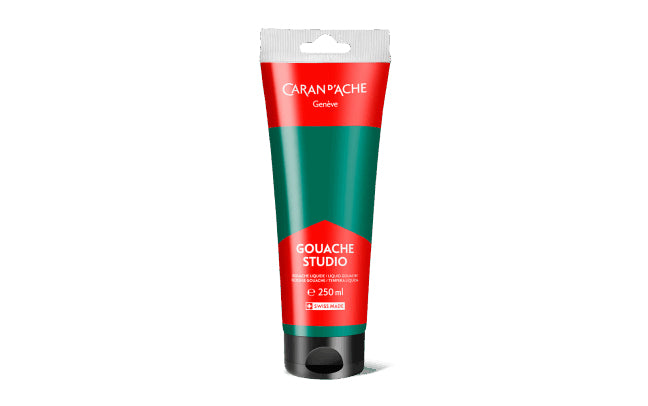 Caran d-Ache Caran d'Ache Studio Gouache – Smaragdgrün, matt – 250 ml – für Papier, Holz, Glas