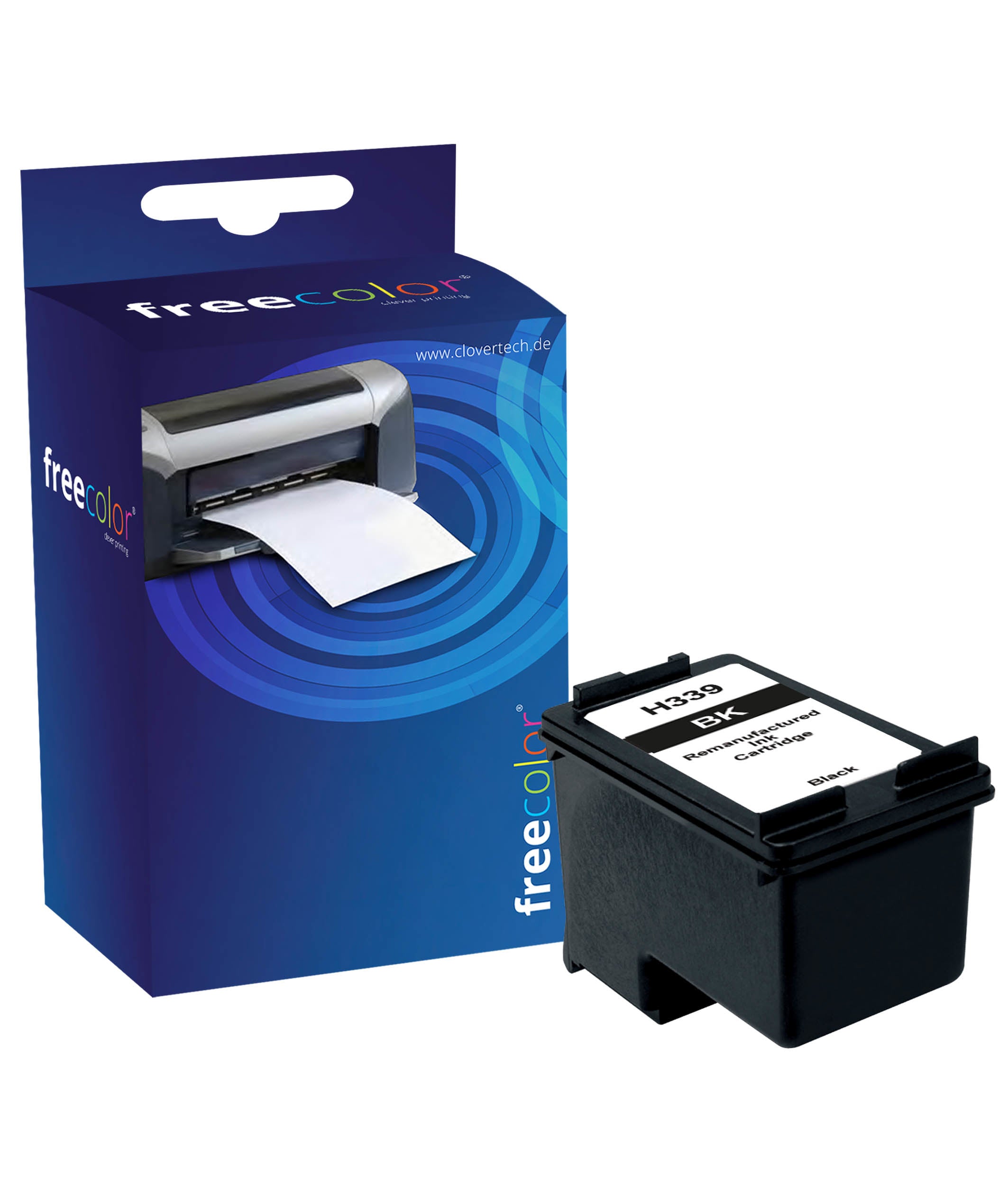 Freecolor 338/339 Schwarz Tintenpatrone (Kompatibel) – 755 Seiten – für HP DeskJet 6540 – C8767EE
