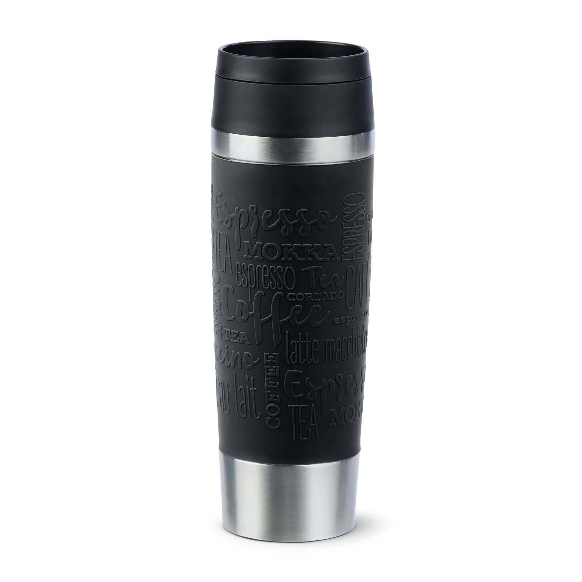 EMSA Travel Mug Classic Thermobecher 500 ml – doppelwandig 4 h heiss/8 h kalt, Edelstahl, schwarz