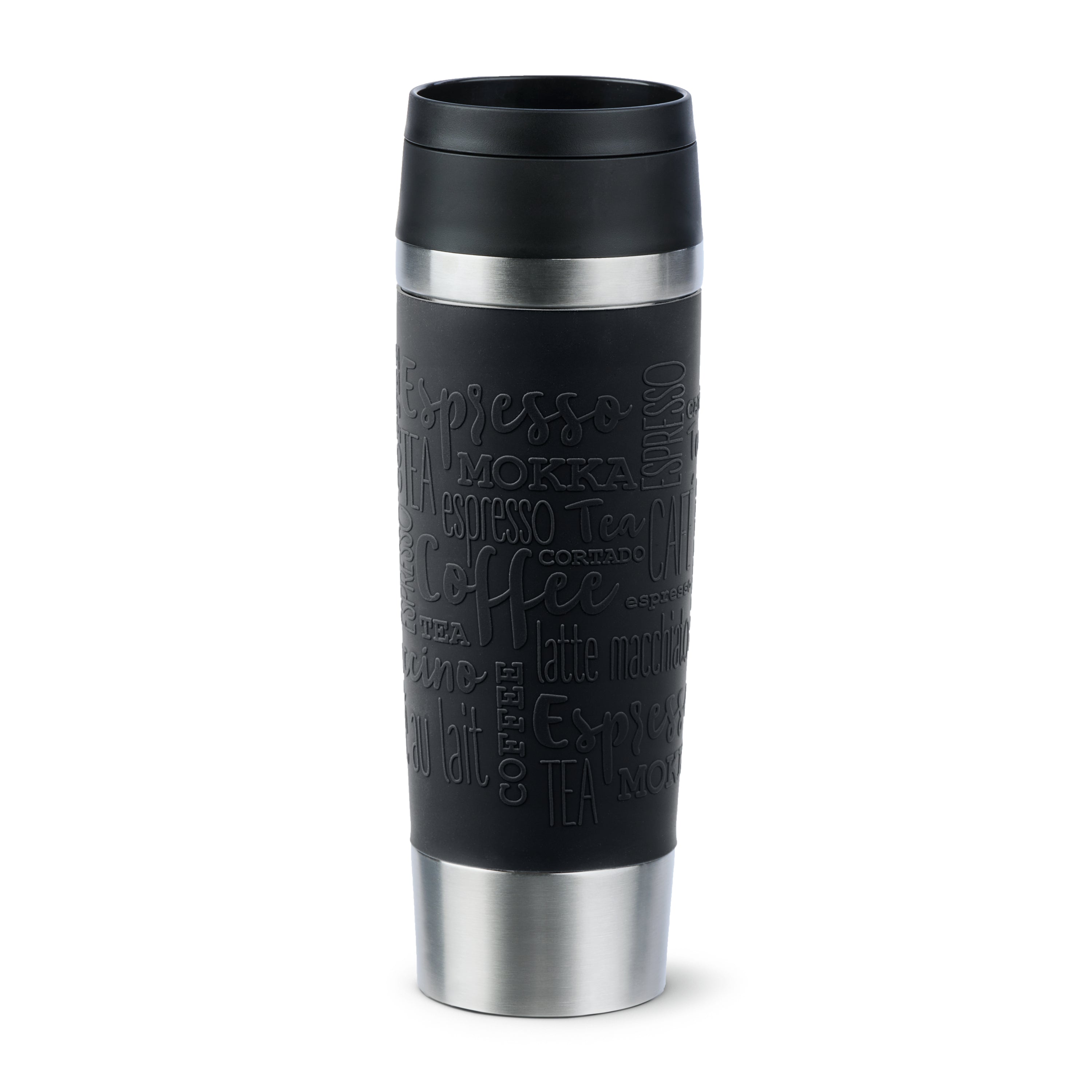 EMSA Travel Mug Classic Thermobecher 500 ml – doppelwandig 4 h heiss/8 h kalt, Edelstahl, schwarz