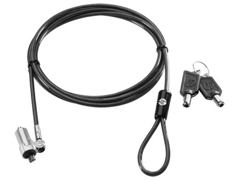 HP Ultraslim Kabelschloss für Notebooks, Rundkeil-Schloss, 1,8 m Kabel – Schwarz
