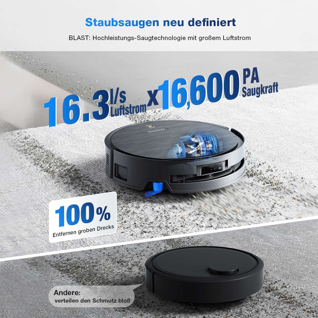 Ecovacs Roboterstaubsauger X9 PRO OMNI – Max. Laufzeit 74 min, 4 l, Akkubetrieb, 35,2 × 35,3 × 9,8 cm