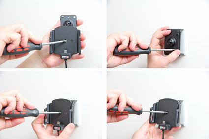Brodit Auto-Halterung mit Zigarettenanzünder, Micro-USB-Anschluss – für Smartphones – Schwarz, ABS-Kunststoff
