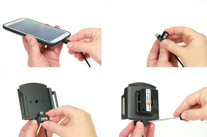 Brodit Active Halter Kfz-Ladehalterung – Zigarettenanzünder – für Smartphones 7,5–8,9 cm – schwarz