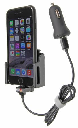 Brodit 521666 Kfz-Ladehalterung – Auto, Zigarettenanzünder, USB – für iPhone 6 – Schwarz