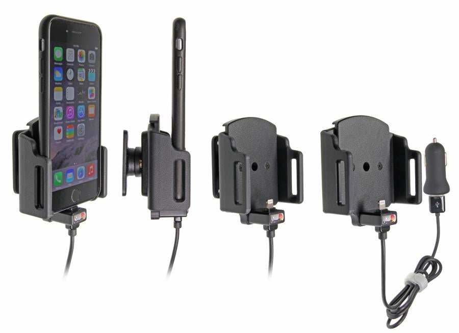 Brodit 521666 Kfz-Ladehalterung – Auto, Zigarettenanzünder, USB – für iPhone 6 – Schwarz