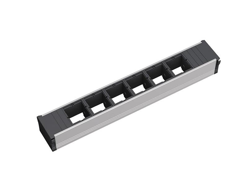 Bachmann CONI Einbausteckdosenleiste, 6×Leerplatz für Custommodul, Einbau, Eingang GST18I3, 0,1 m – Schwarz