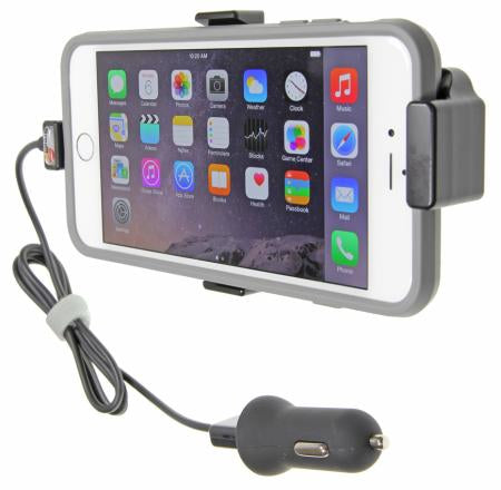 Brodit Auto-Halterung, aktiv mit Stromversorgung (Zigarettenanzünder/USB) – für iPhone 6 Plus – Schwarz