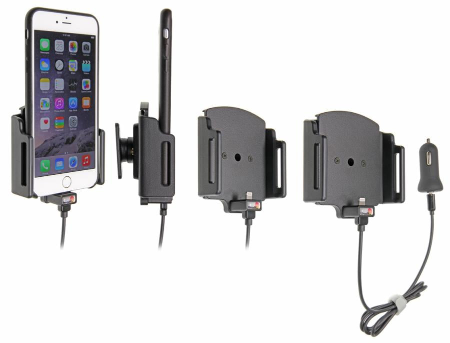 Brodit Auto-Halterung, aktive Halterung mit Zigarettenanzünder und USB – für iPhone 6 Plus – Schwarz