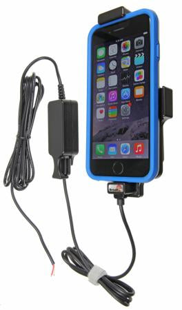 Brodit 527662 – Auto-Ladegerät – 2× USB (QC, 2,4 A), neigbar 0–22° – für Apple iPhone 6 – Schwarz