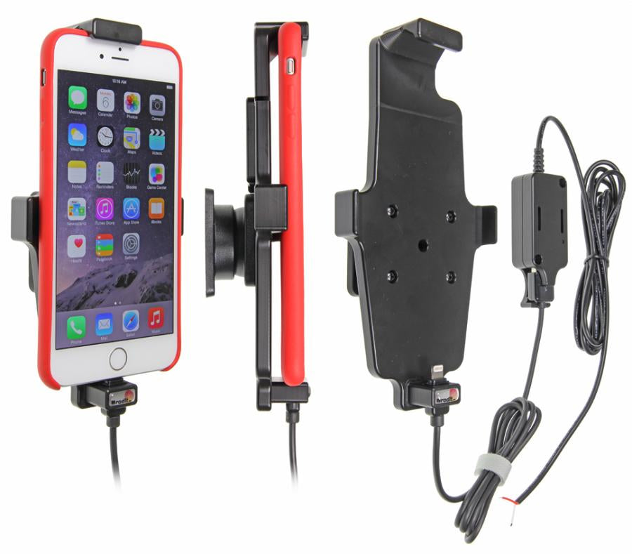 Brodit Active Holder 527663 Kfz-Ladehalterung – USB ×2 (QC 3,0, 2,4 A) – für iPhone 6 Plus – Schwarz
