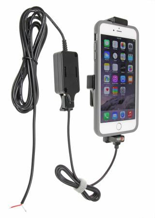 Brodit Active Holder 527663 Kfz-Ladehalterung – USB ×2 (QC 3,0, 2,4 A) – für iPhone 6 Plus – Schwarz