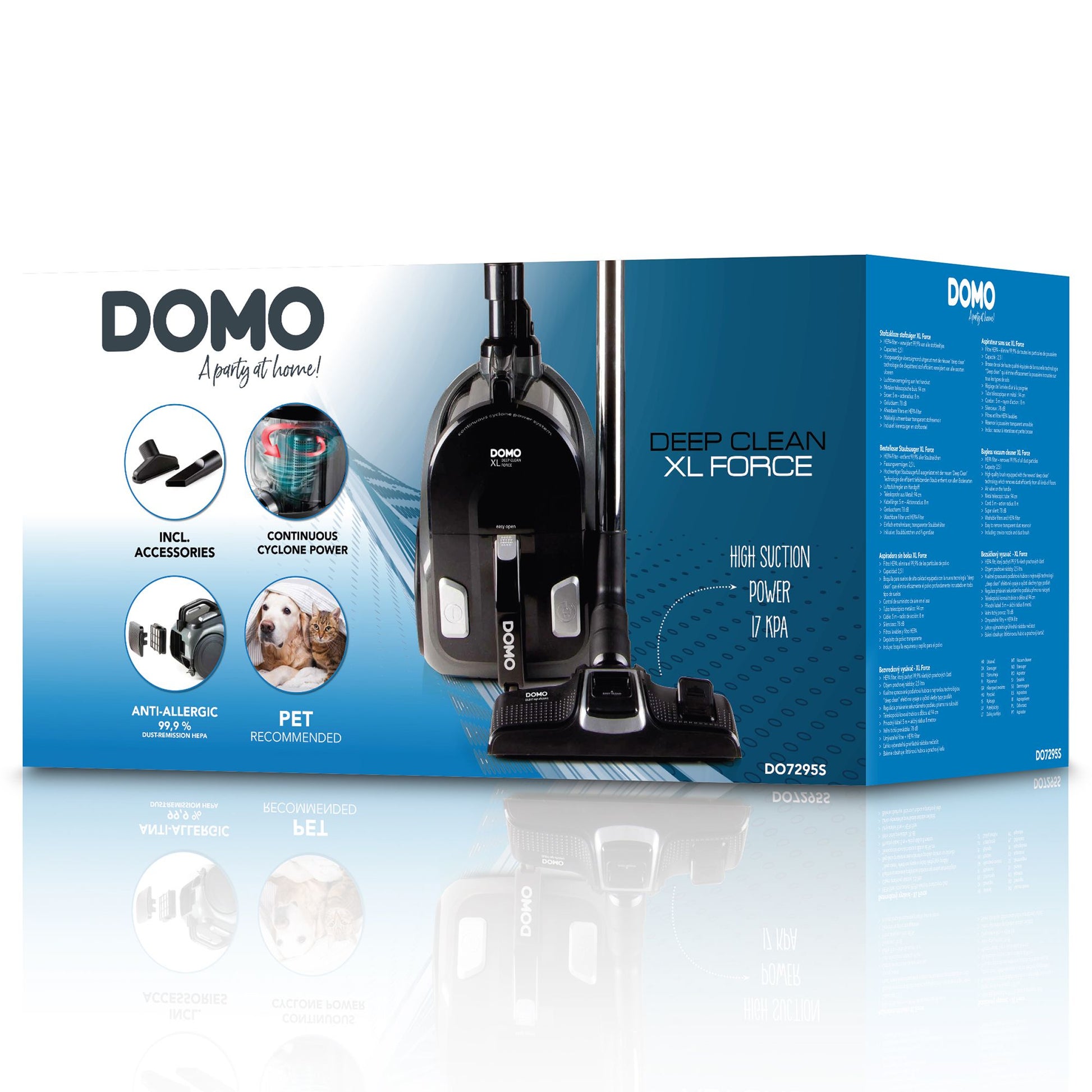 Domo Bodenstaubsauger DO7295S – 850 W, 2,5 l, Netzbetrieb, Kabellänge 5 m
