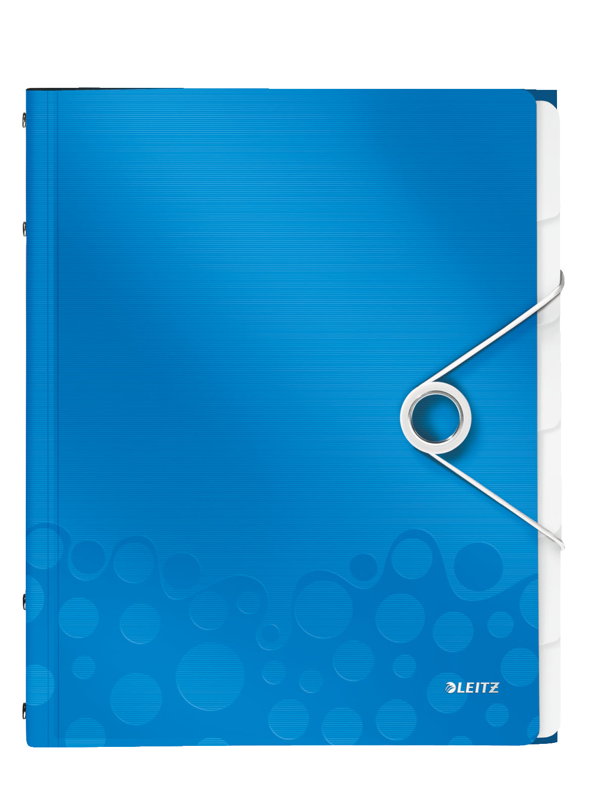 Leitz WOW A4 Fächermappe – 6 Fächer, Gummiband, Polypropylen (PP), Blau, Metallisch, 3 Klappen, mit Taben