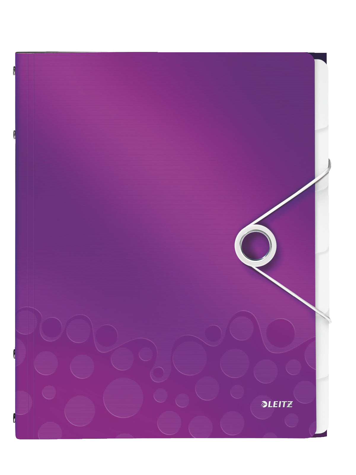 Leitz WOW Fächermappe A4 – 6 Fächer, Gummiband, Polypropylen (PP), metallisch violett