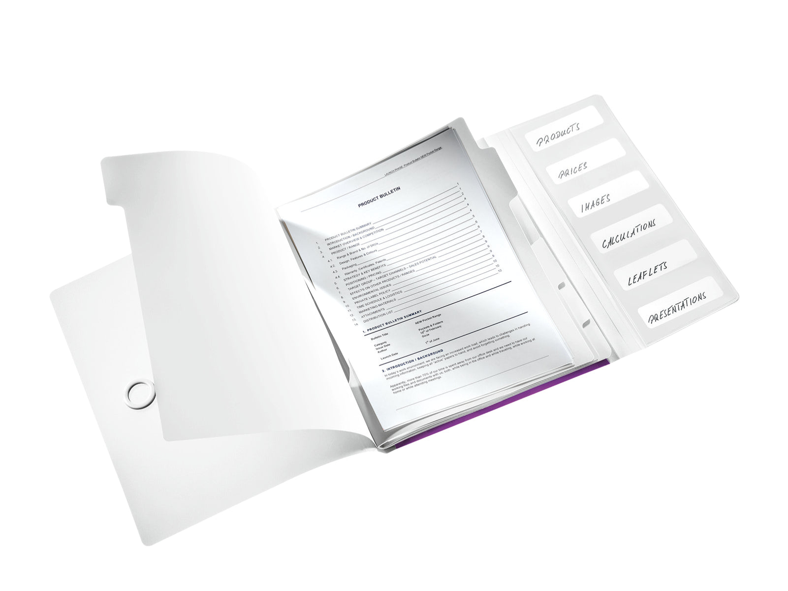 Leitz WOW Fächermappe A4 – 6 Fächer, Gummiband, Polypropylen (PP), metallisch violett