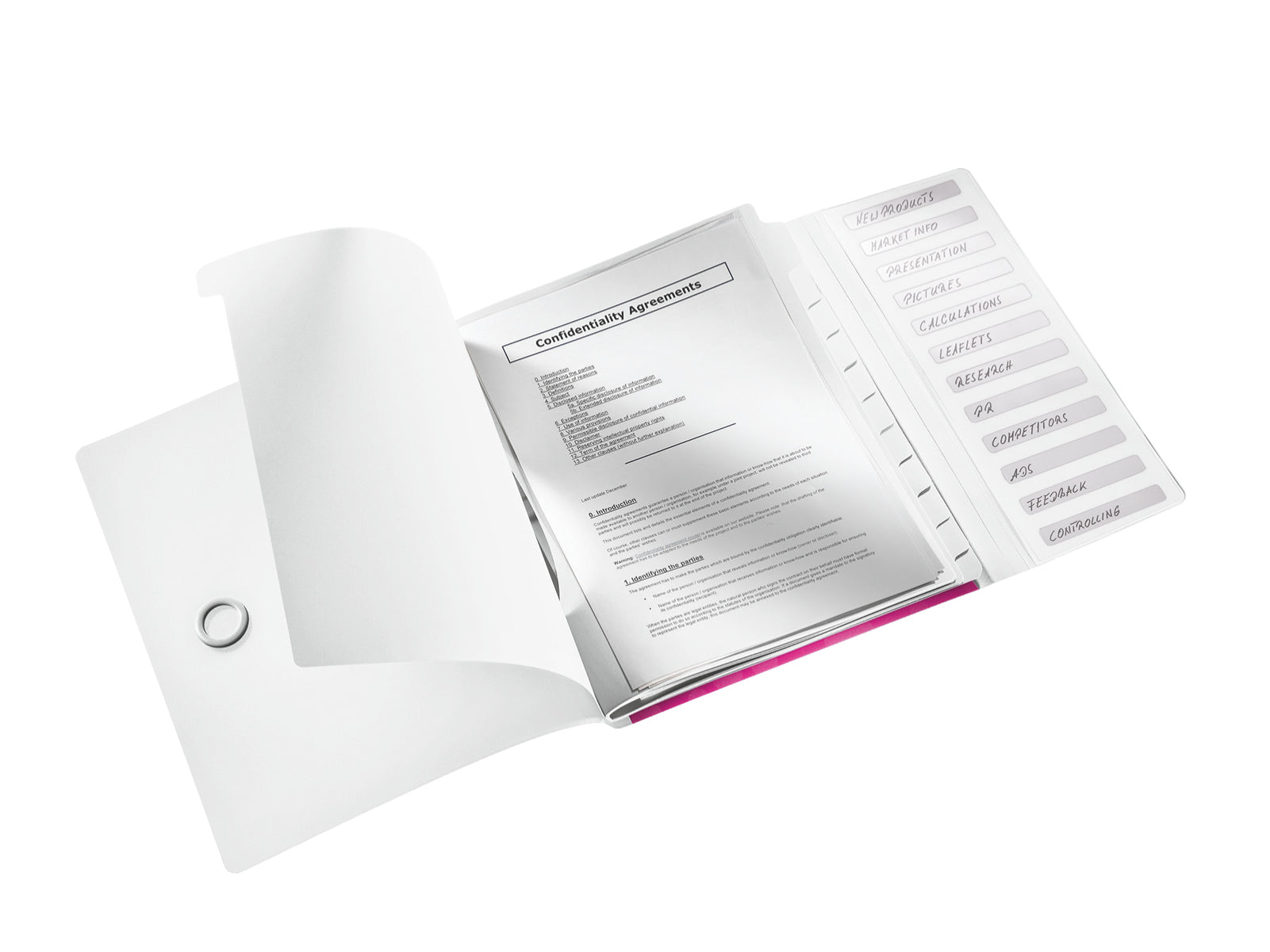 Leitz WOW A4 Fächermappe – 12 Fächer, Gummiband, Polypropylen (PP), Pink Metallic